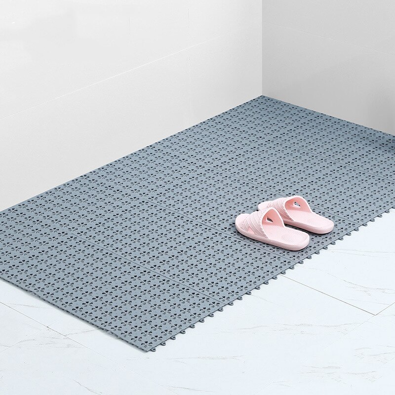 1Pcs PVC Non-Slip Tile Splicing Waterproof Mat with Massage Drain Holes Pool Shower Bath Kitchen Anti Slip Cushion Floor Mats: 7