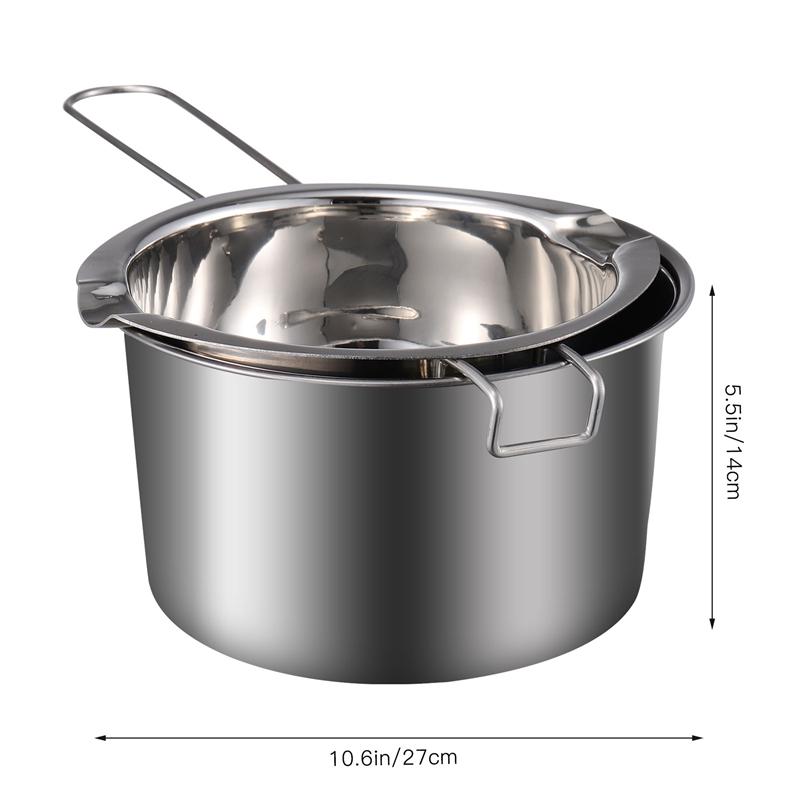 Double Boiler Pot Stainless Steel Cheese Chocolate Butter Candy Melting Pot Boiling Water Pot Candle Soap Making Kitchen Tools: 400ml