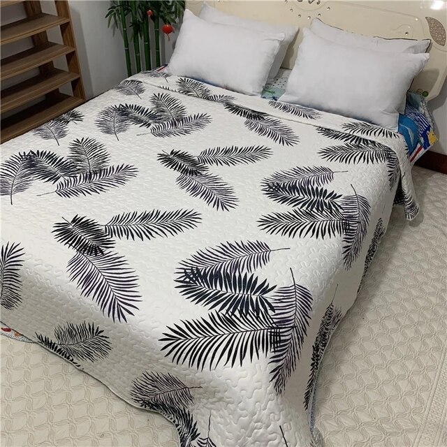 Couvre-lit matelassé imprimé Floral à carreaux, couvre-lit Patchwork, Style américain, couverture de lit pour adultes, été, 220x240cm: 11 Bedspread