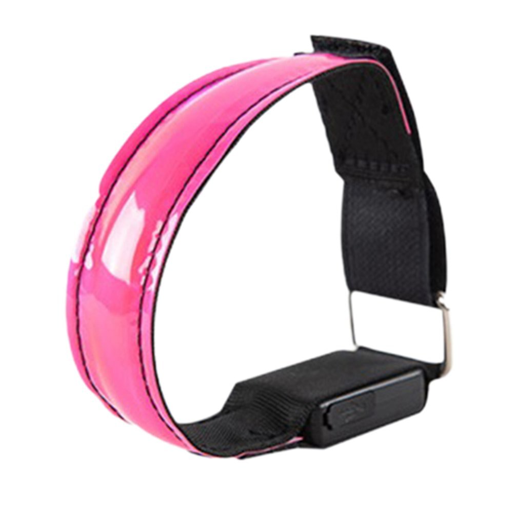 LED brassards éclairage vélo LED brassard lumineux sécurité Portable sport patinage partie brassard lampe bras ceinture: pink