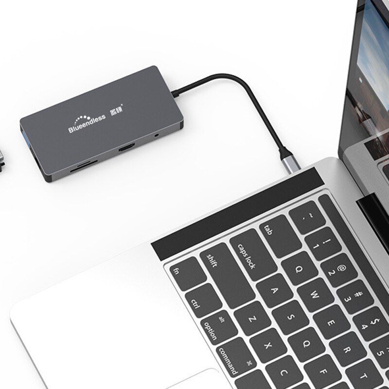 Docking Station blueinfinite HC101A, interfaccia di tipo C porta di rete Hdmi Docking Station 10 In 1a ricarica rapida Pd