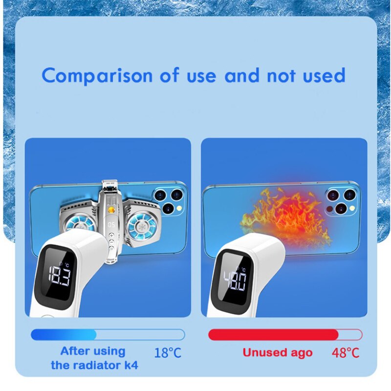 Kurioll podwójny wentylator chłodzący telefon komórkowy Cooler do przenośnego przenośnego chłodnicy do Xiaomi 11 Huawei iPhone 12 Samsung Gamepad Radiator