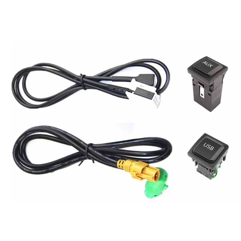 Câble de Commutateur pour Bouton USB et AUX de Voiture, Adaptateur de Données avec Câblage pour VW Golf 5 6 MK6 Jetta 5 MK5 Lapin Scirocco, RCD510 RNS315 RCD310: AUX USB Switch Cable