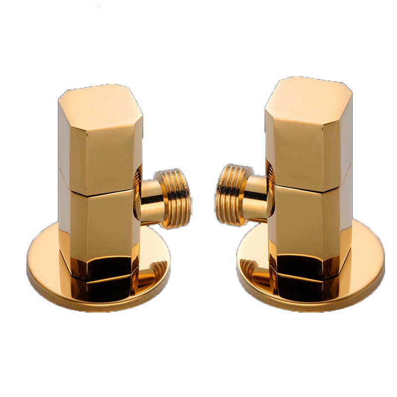 LASO 1/2" gold angle valve copper Toilet triangle valve general bathroom valve water stop valve Toilet angle valve