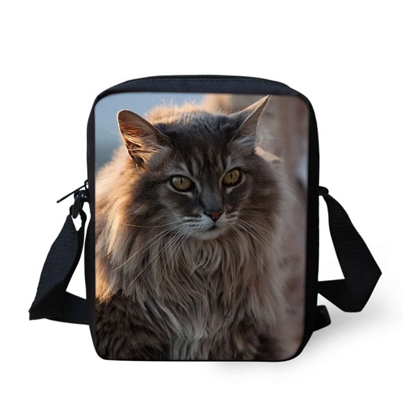 INSTANTARTS drôle sourire chat Maine Coon imprimer garçons filles Mini sacs décontracté maternelle cartables Kid école sacs à bandoulière: H9125E