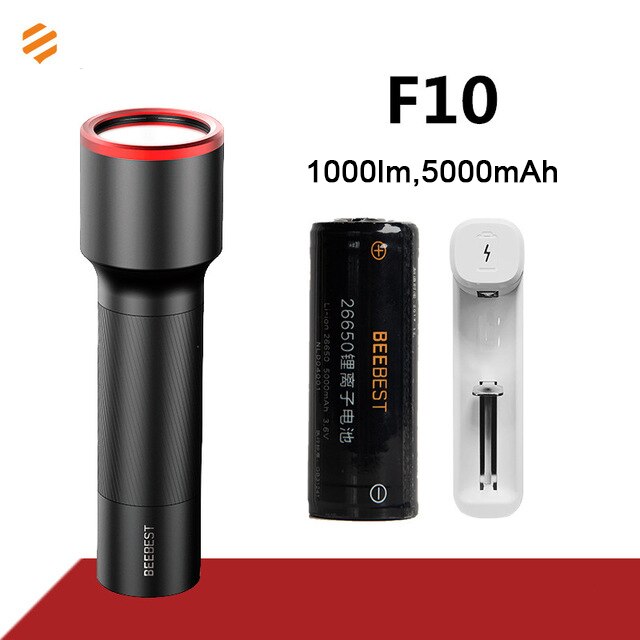 Beebest Zaklamp IPX7 Waterdichte Led Licht Oplaadbare Krachtige Nacht Verlichting Voor Buiten Camping Sos: F10 Flashlight