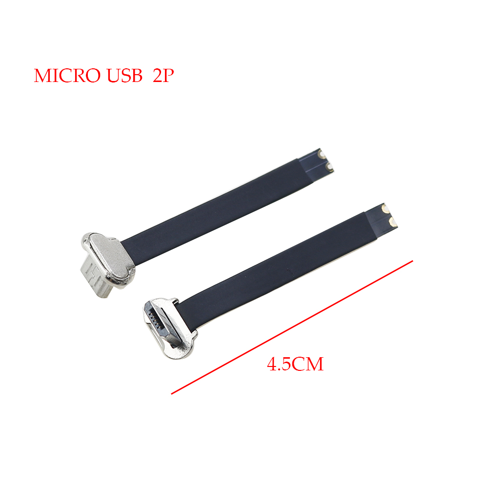 USB C tipo C FPC 2 pines 3 pines con resistencia R1 Cable plano suave Cable de carga macho extensión de Cable de carga de carga rápida para teléfono: Rojo