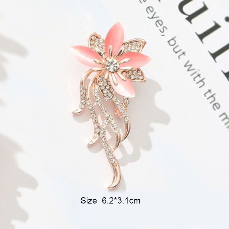 Broche fleur en pierre opale à la , accessoires de vêtement, d'anniversaire pour femmes, broche en strass