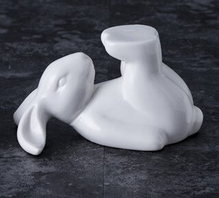 Plato de cerámica para pastel de conejo, bandeja de exhibición para fruta, postre, Animal lindo, vajilla de cocina, porcelana moderna: Single rabbit