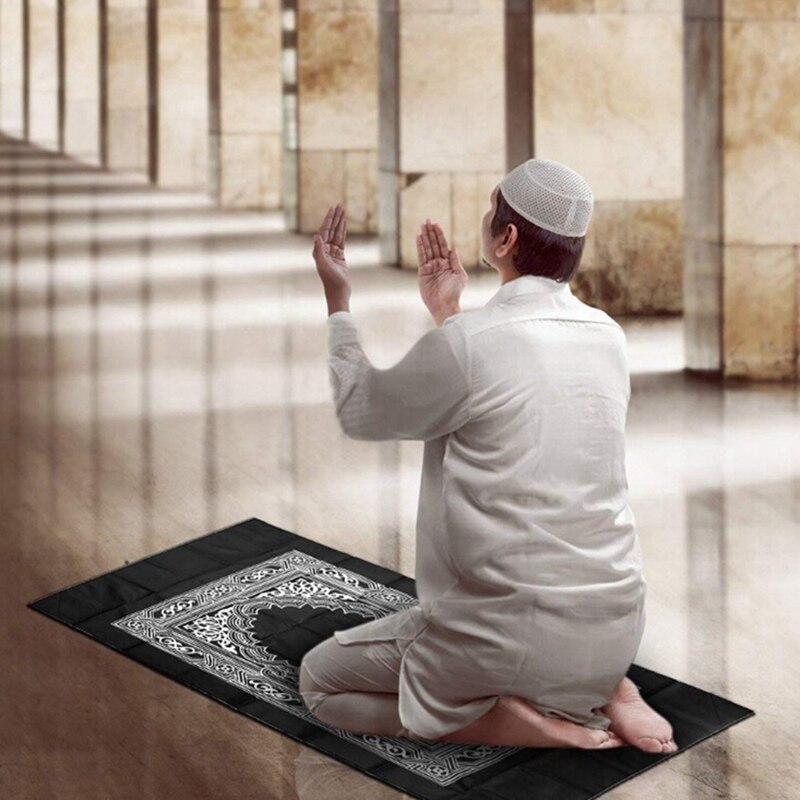 100 60 Cm X 60 Cm Rode Pocket Draagbare Mat Knielen Gebed Mat Voor Moslim Kompas Islam Waterdichte Gebed Mat tapijt Pllp Een