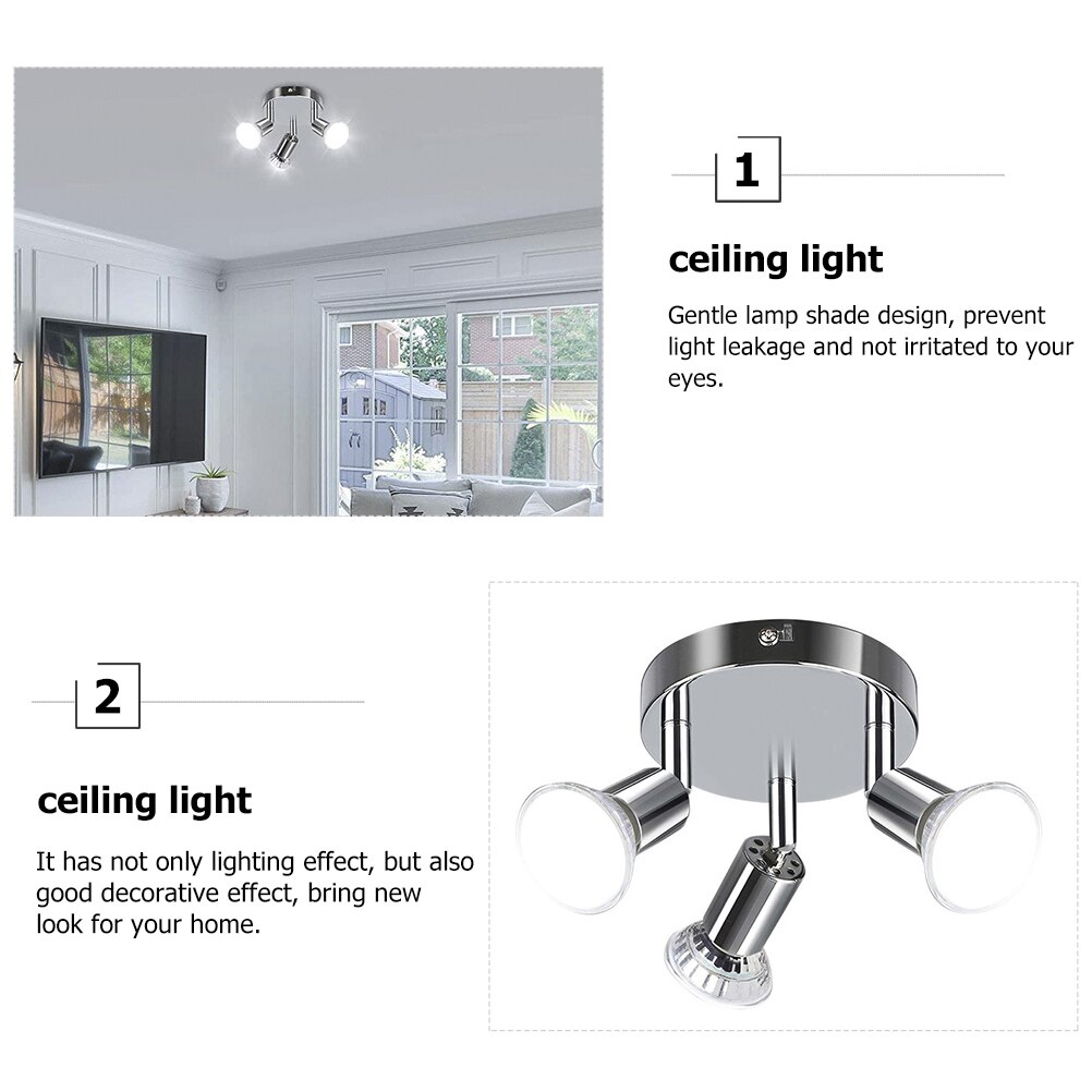 Light Fixture Ceiling Hanging Lighting 3-head Bedroom Hotel Living Room Lamp