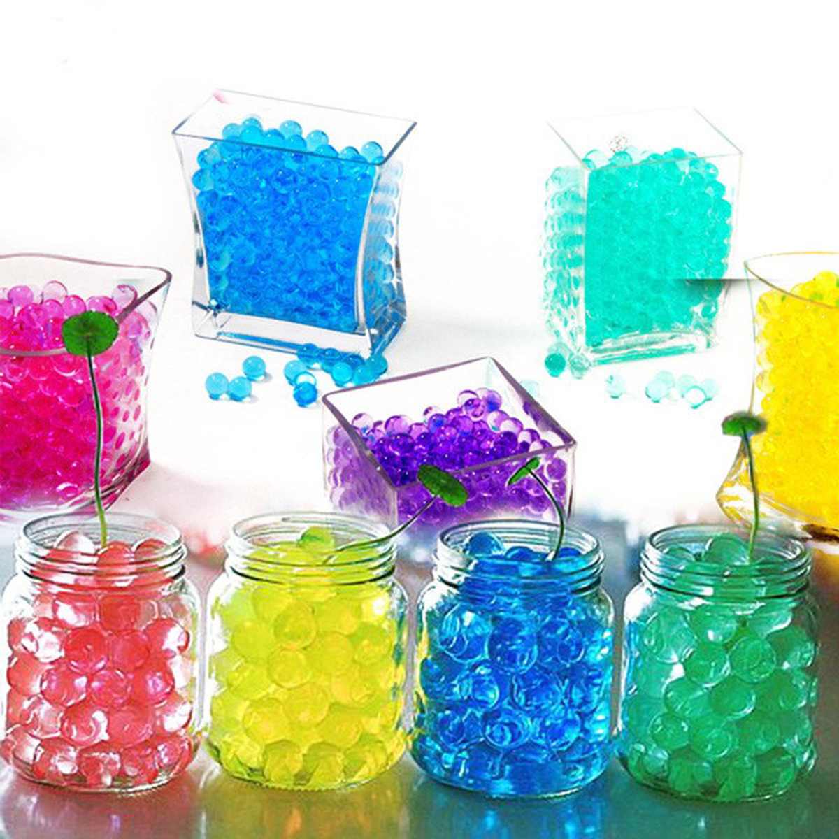 15000 pcs/bag of crystal soil hydrogel polymer gel water flower/wedding/furniture mason grow water polo home decoration