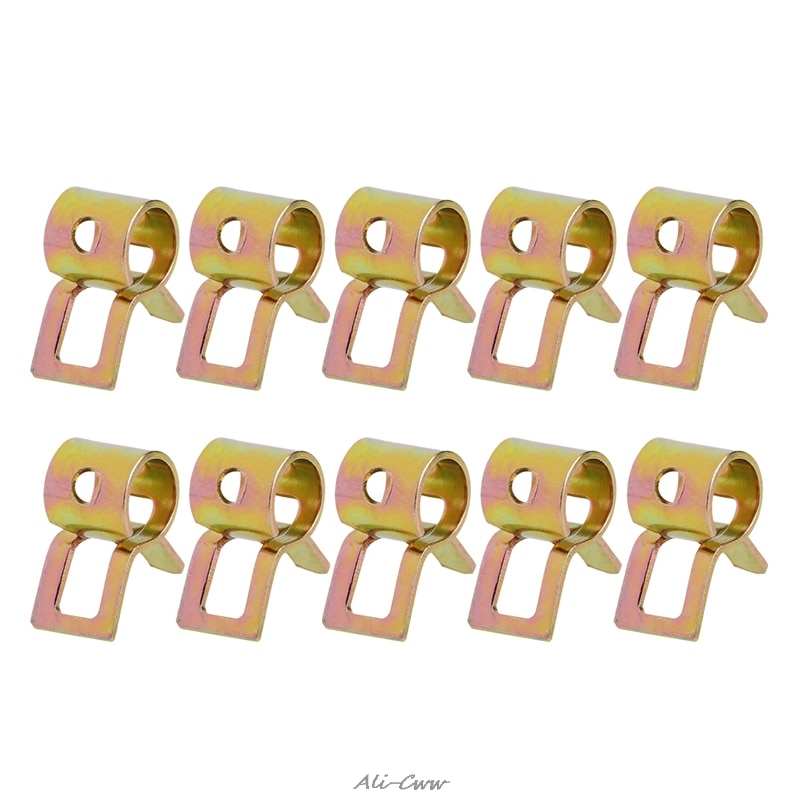 10Pcs 5-22mm Spring Clip Fuel Line Hose Water Pipe Air Tube Clamps Fastener