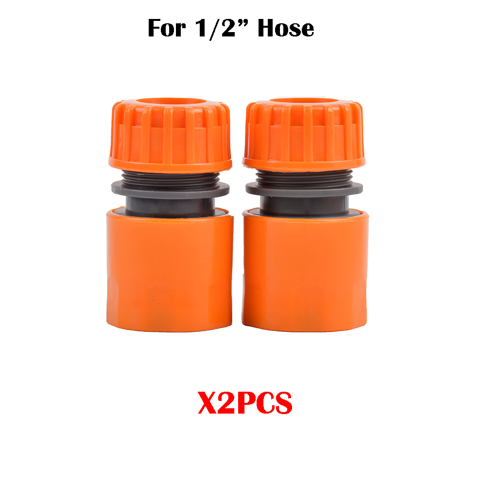 2-Way Garden Tap Water Splitter Female 1/2 3/4 Garden Hose Y Splitter Watering Adjustable Switch: Orange
