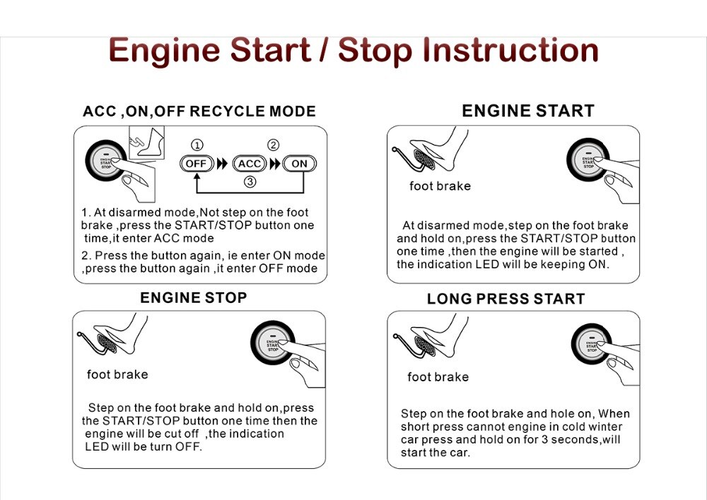 Auto Motor Start Stop Push Button System Zündung es Schalter Keyless Entry Auto Alarm starline a91