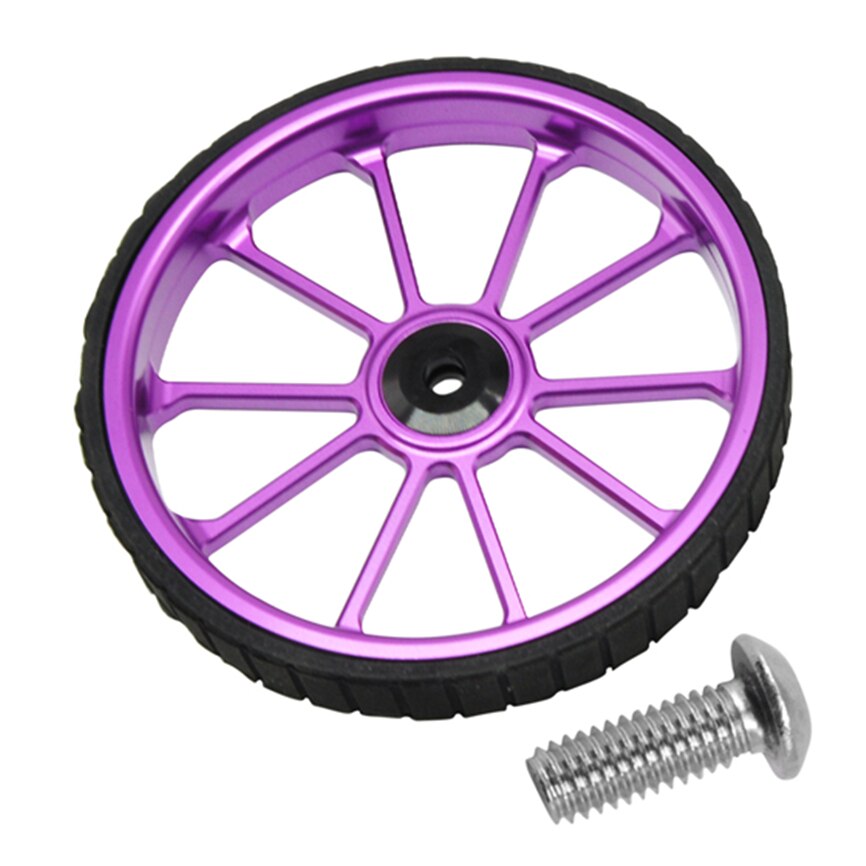 Litepro Falten Fahrrad 100MM Durchmesser Große Einfache Rad Verlängerung Stange Teleskop Legierung Schieben Räder Für Brompton Birdy Fahrrad: 1pc Violett