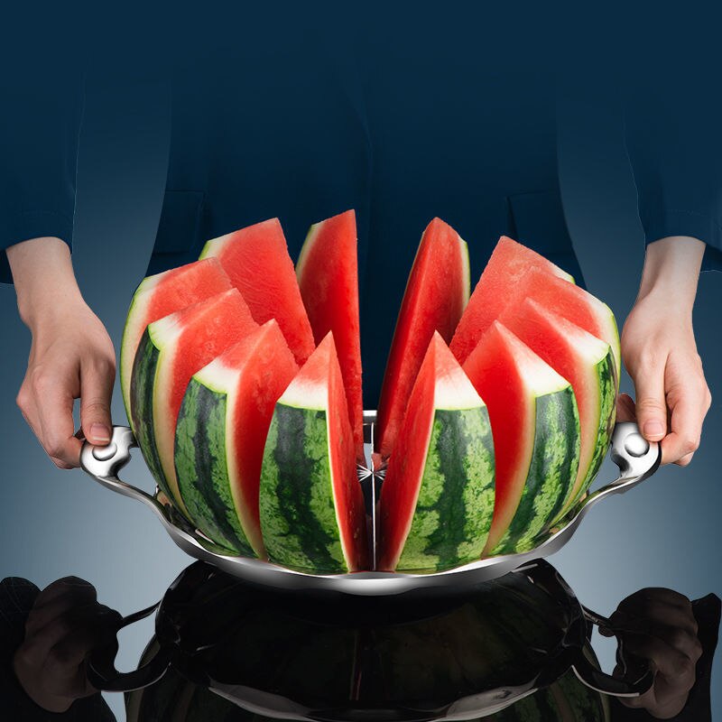 Coupe-pastèque Jumbo en acier inoxydable, coupe-segment de Melon, outil de séparation des tranches de fruits, Gadgets de cuisine