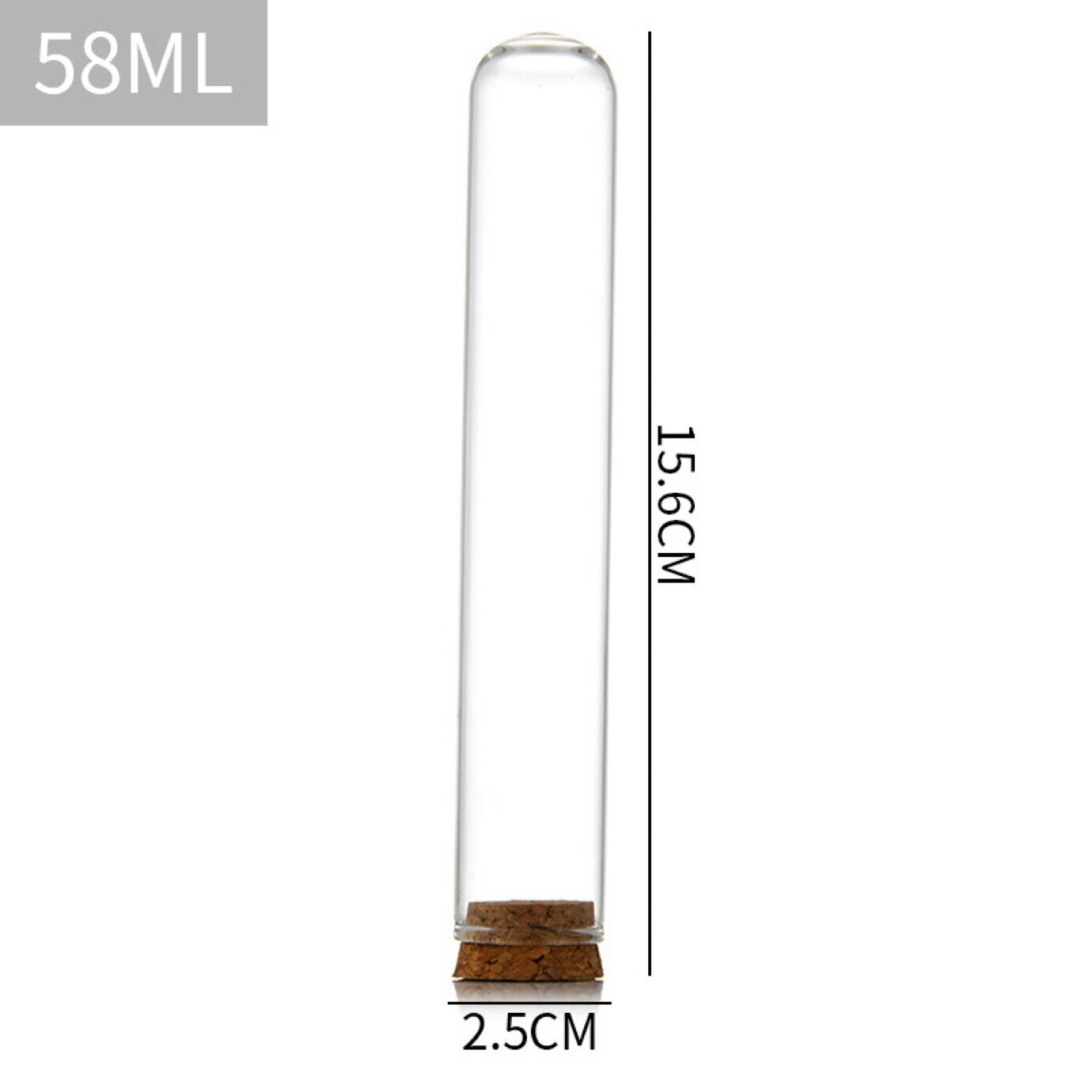 20pcs Clear Glass Cover With Wooden Base Tabletop Display Container Landscape Vase Durable Glass Jar Dome Glass Cover Home Decor: 25x150mm 58ml