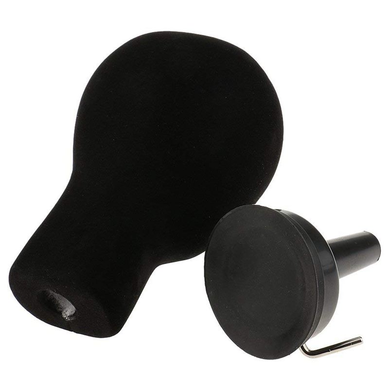 Polystyrol Schaum Mannequin Gesicht Modell Kopf Perücke Halfter Brillen Brillen Mit Basis Halterung-Schwarz, 35cm