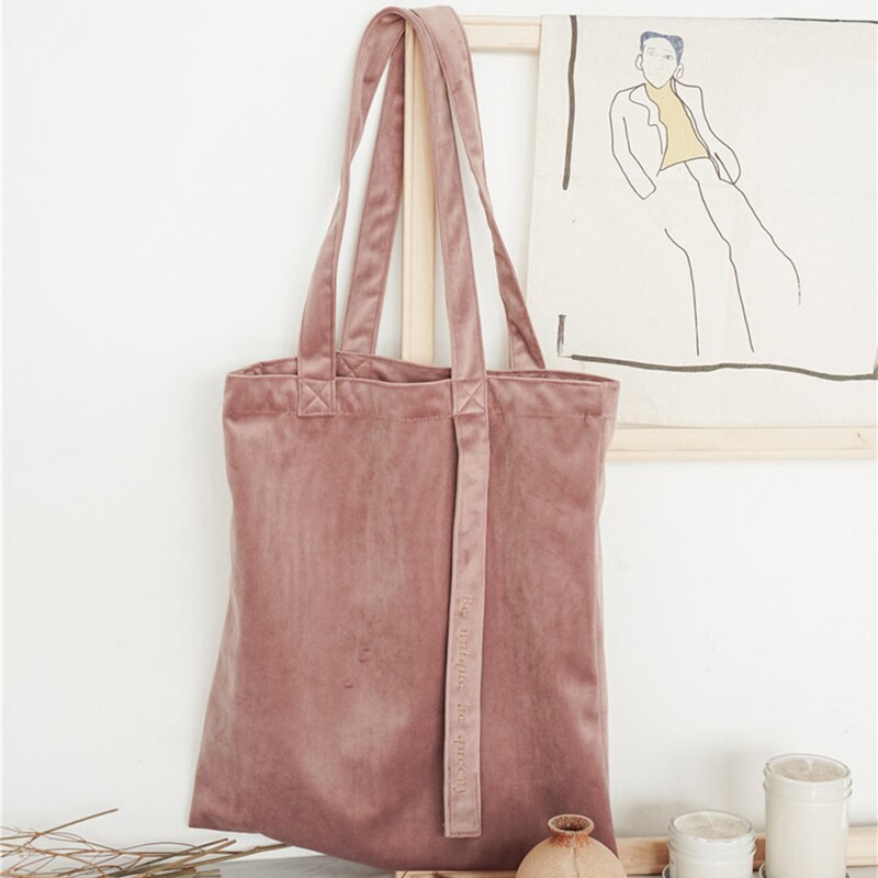 Youda fluwelen schoudertas met lint, vintage stijl, delicate handtas, geborduurde dames boodschappentassen, effen handtassen: Roze