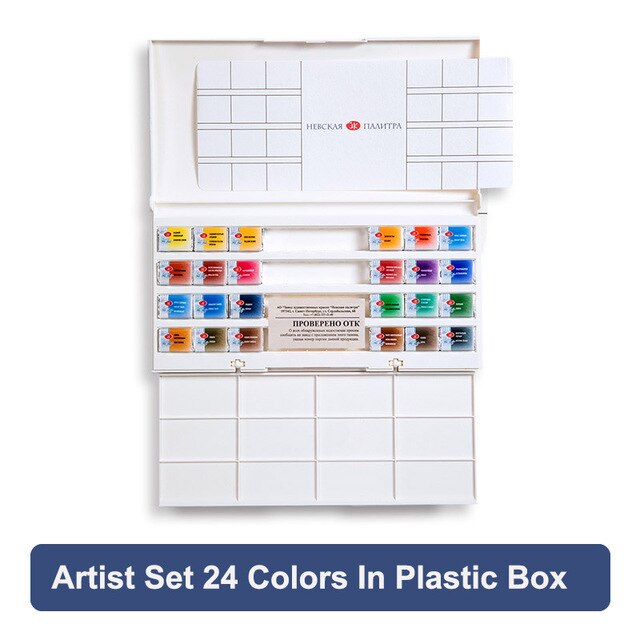 Conem Sonnet – peintures aquarelles russes nuits blanches solides, niveau étudiant/artiste 12/16/24/36 couleurs, peinture Pigments à l&#39;eau