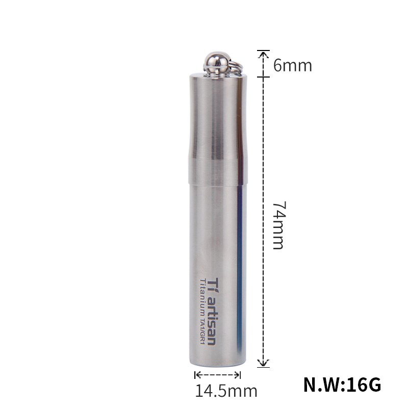 Tiartisan Pocket Toothpick Holder with Keychain Eco-Friendly Ultralight Portable Keychain Titanium Toothpick Box Pill Case