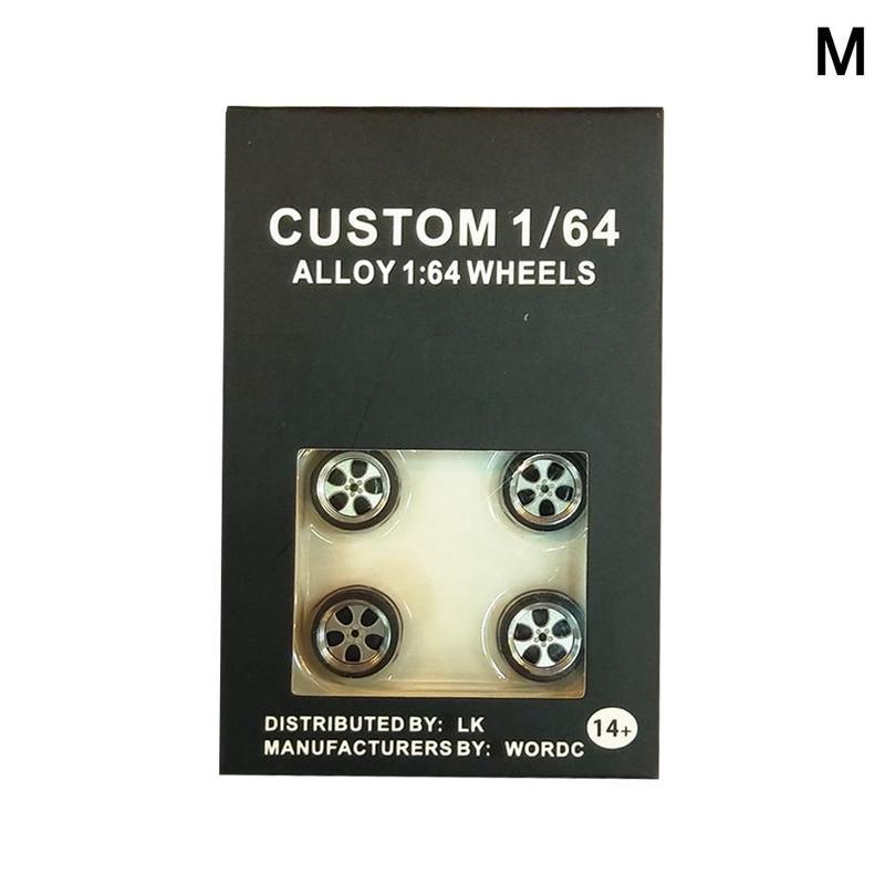 4 Roues Alliage 1/64 Pour Modèle Voiture - Pneus En Caoutchouc, Jantes Métal, Pour Customisation De Modèles Réduits, Taille Avant/arrière Différente - 11