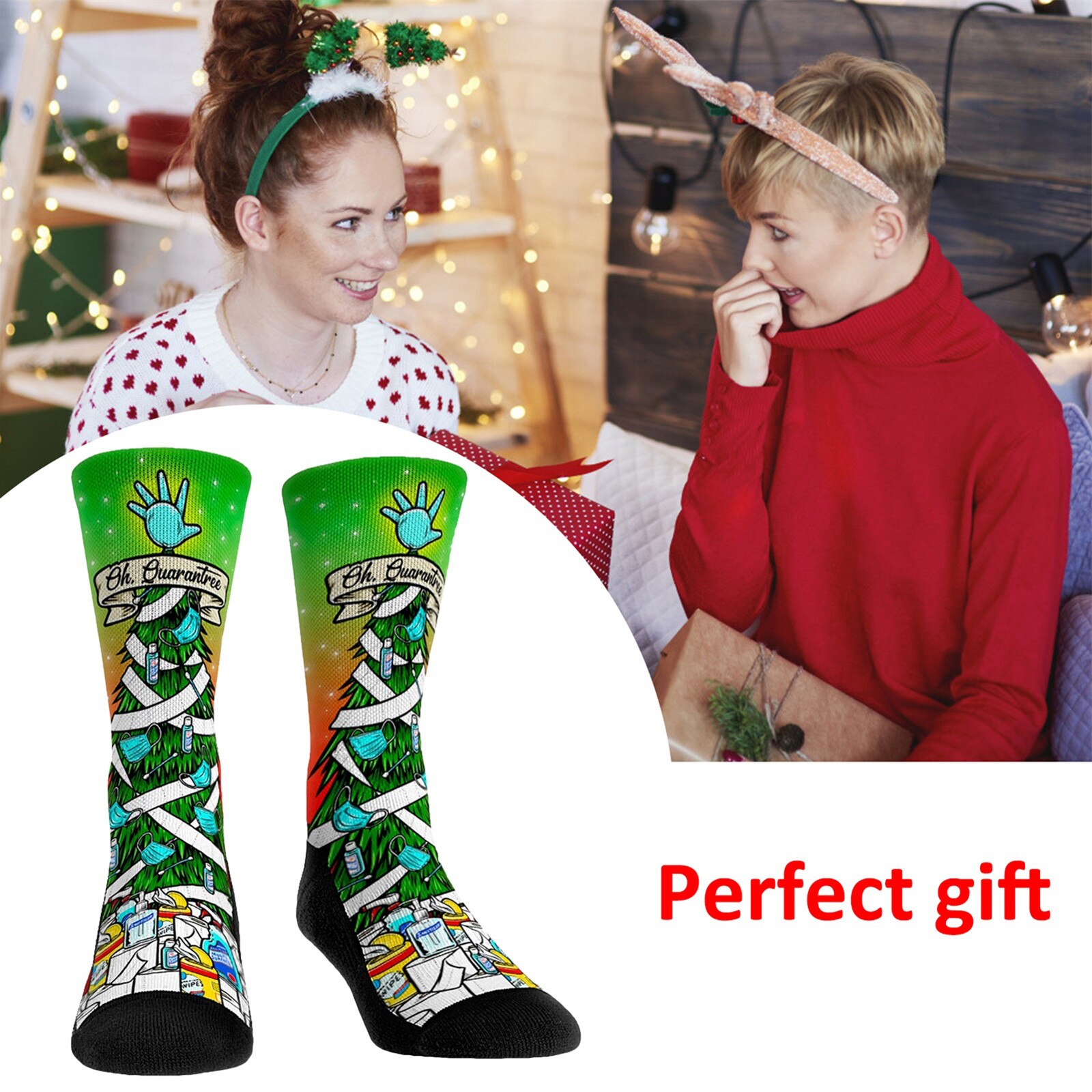 Vrouwen Lange Sokken Kerst Warme Zachte Katoen Kerst Sokken Set Voor Of Mode Print Winter sokken