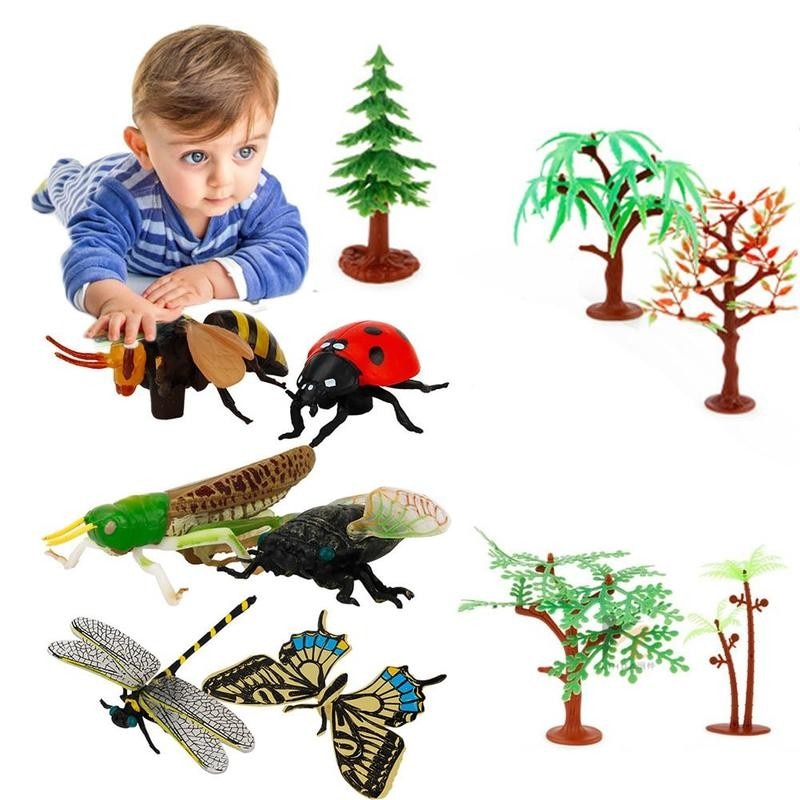 Simulatie Bomen En Insecten Cognitieve Model Puzzel Speelgoed Plastic Insecten Bomen Scene Decoratie Kinderen Vroege Onderwijs Speelgoed