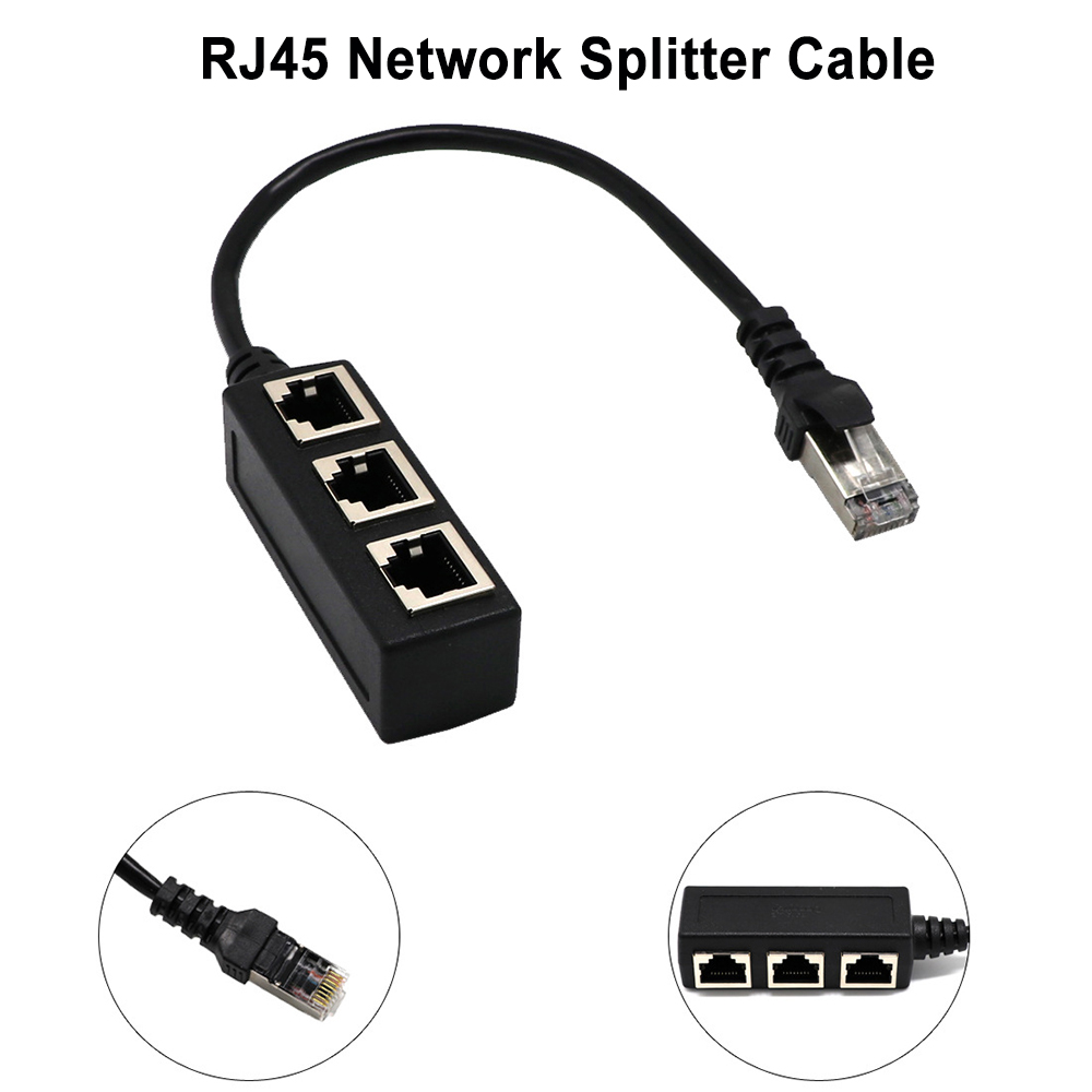 Répartiteur de câble Ethernet RJ45, adaptateur réseau, séparateur Ethernet 1 à 3, câble adapté à l'adaptateur de connecteur Ethernet Super LAN Cat 6