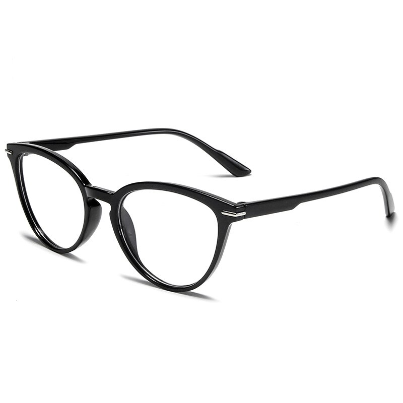 Montura de gafas anti-luz azul para usuarios de ordenadores móviles, gafas Retro ultraligeras para hombres, monturas de gafas anti-rayos azules para mujeres: Black