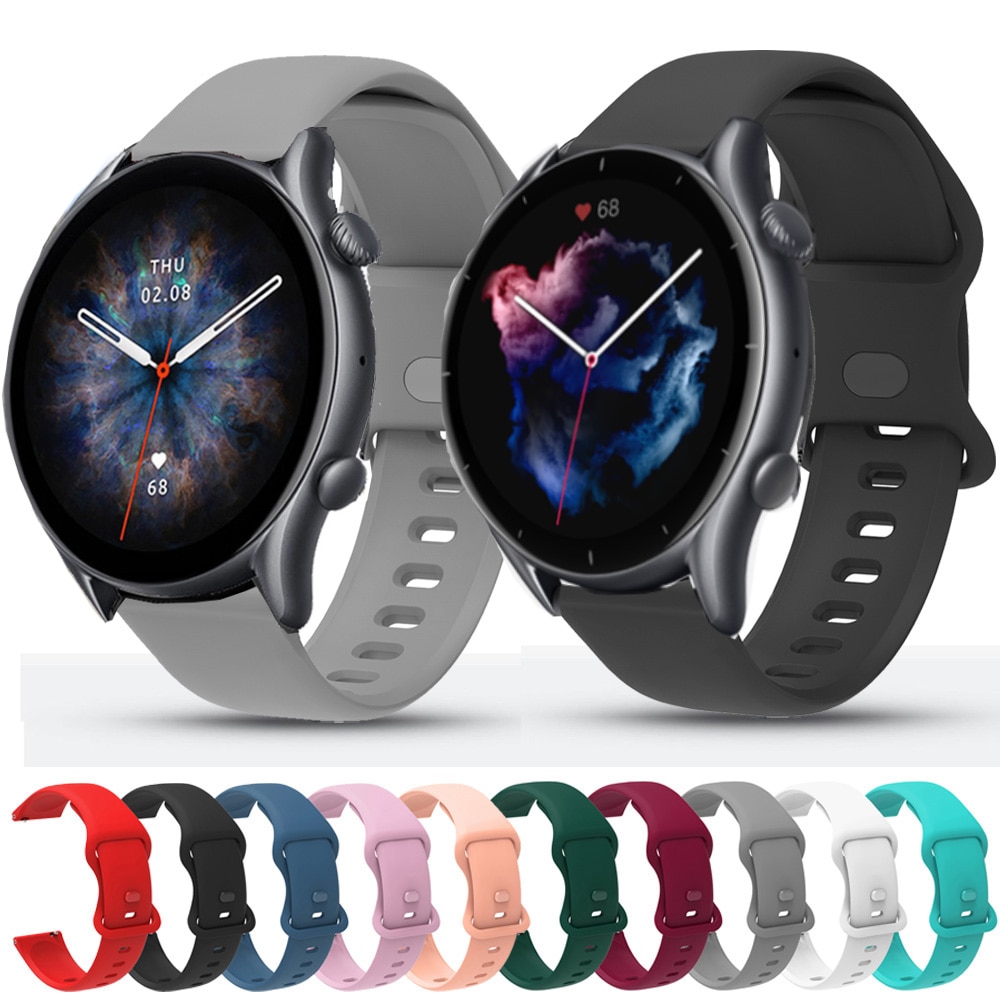 Correa de silicona para reloj Huami Amazfit GTR 3 Pro GTR3, repuesto de pulsera de 22mm para reloj Amazfit GTR 2 2E de 47mm