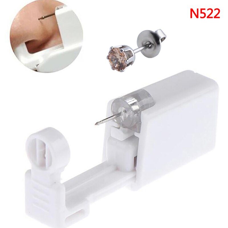 Earring Star Disposable No Pain Safe Sterile Ear Stud Piercing Gun Kit Nose Stud Piercing Tool Kit Build In Steel Stud: 522