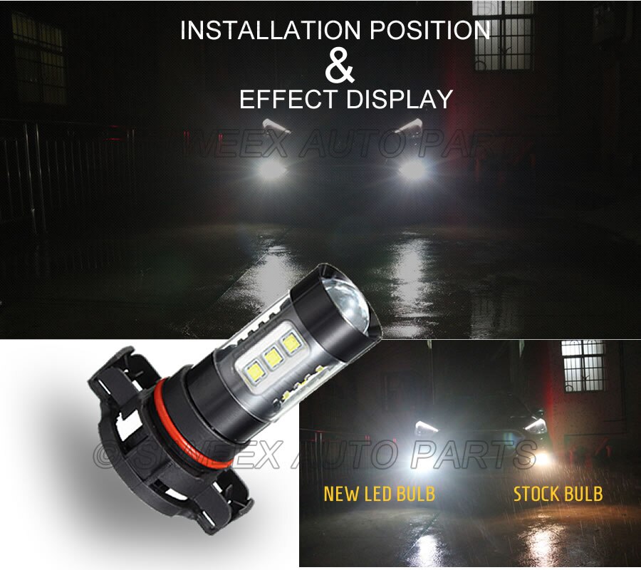 1 Pcs Auto Led Lampen H16 Mistlamp 16 Smd 80W High Power Parking Lampen Super Bright White Dc 12V