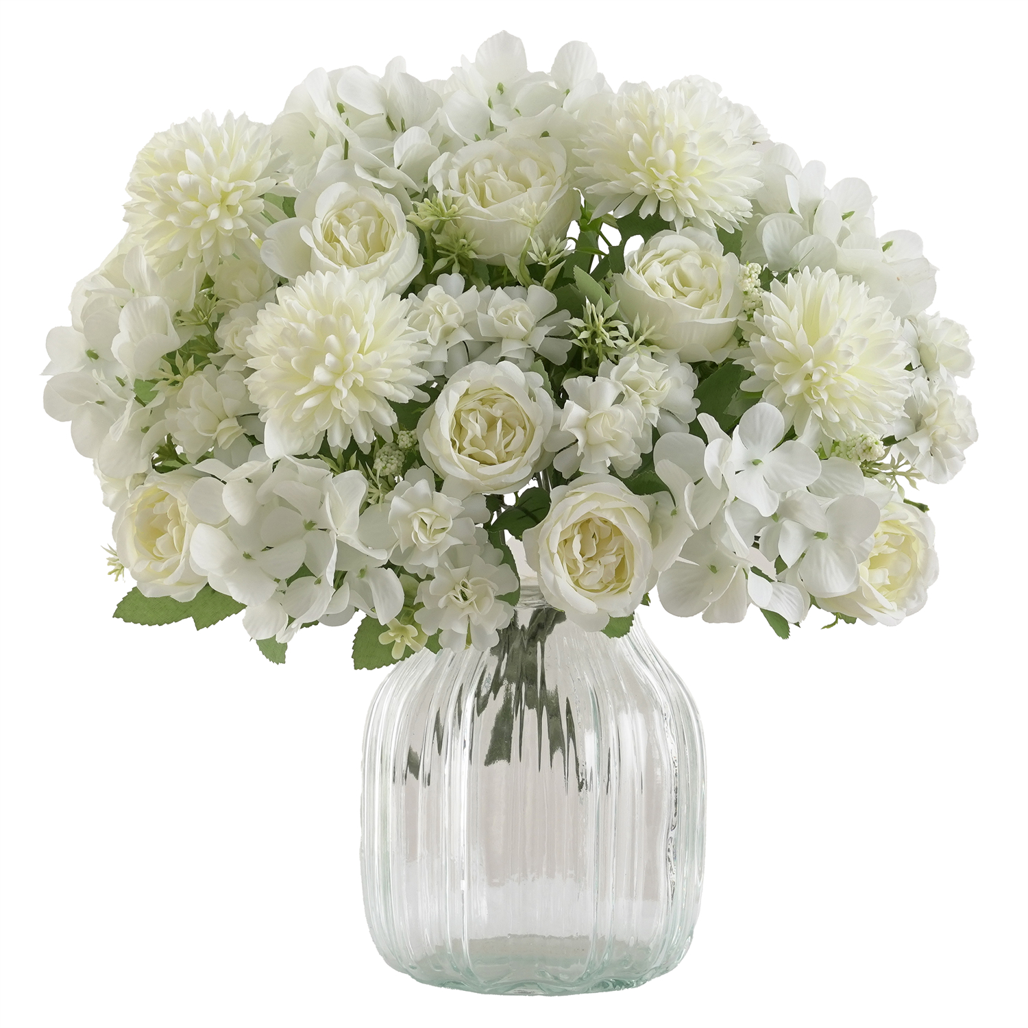 Ramo de flores artificiales realista de 1/4 Uds., ramos reutilizables de hortensias y crisantemos de peonía sintética con tallo, decoración para la habitación del hogar