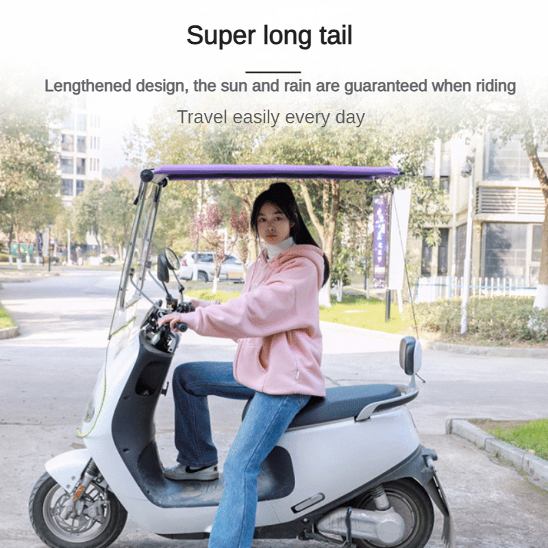 Electric Car Canopy Motorcycle Windproof Rainproof Sunscreen Retractable Sunshade Umbrella Foldable Canopy Waterproof Outdoor