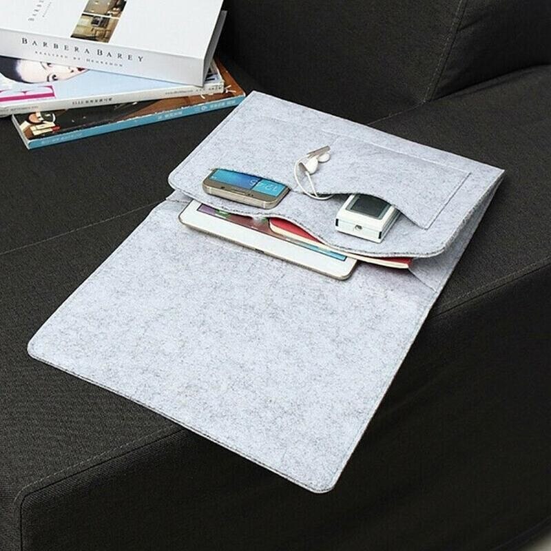 Bed Side Storage Bag Felt Bed Sofa Side Pouch Remote Bedside Organizer Hanging Caddy Holder Pockets Storage Control Bed Pocket