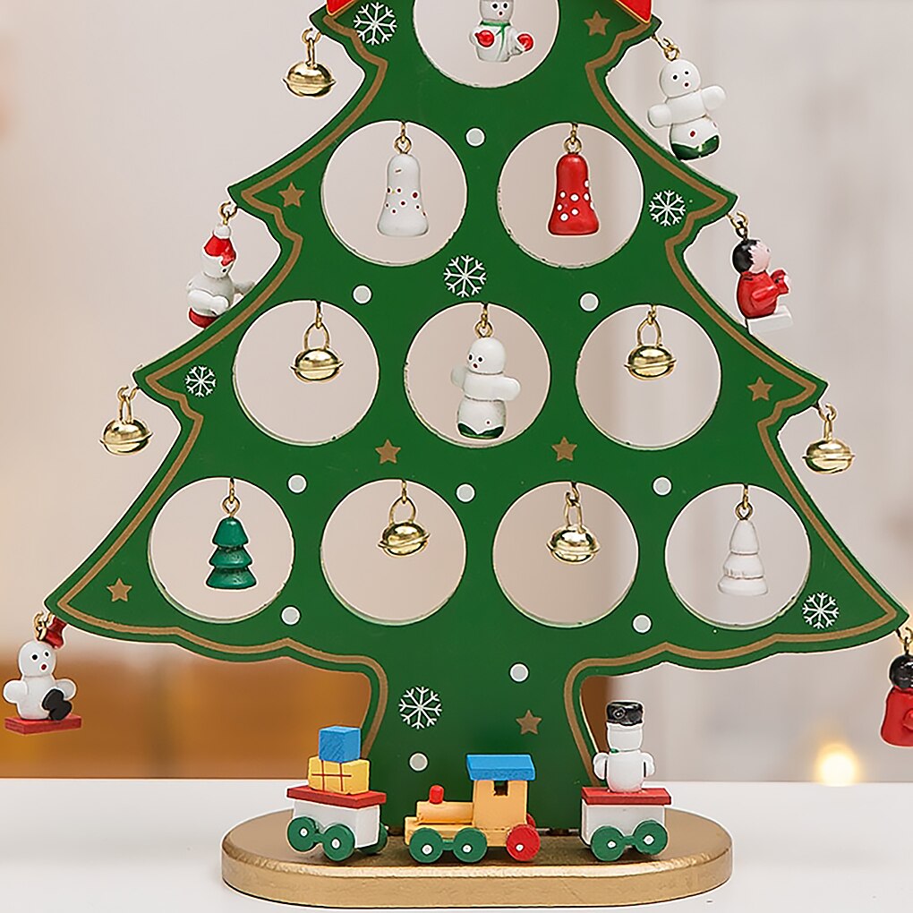 Christmas Tree Table Ornament Home Office Restaurant Desk Tabletop Wooden Tree Decor Christmas year decorations