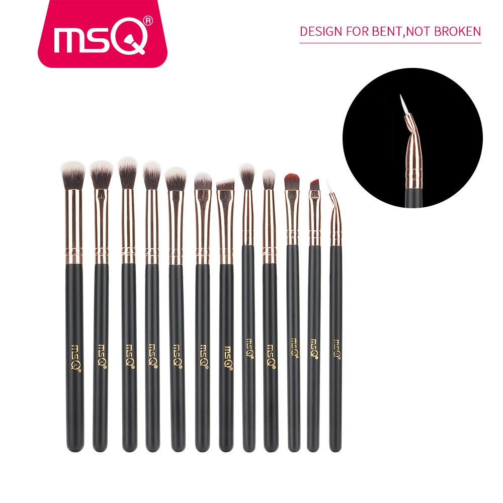 Msq 6 Pcs 12 Stuks 18 Pcs Eye Make-Up Kwasten Set Oogschaduw Blending Make Up Borstel Zacht Synthetisch Haar pincel Maquiagem: 12pcs