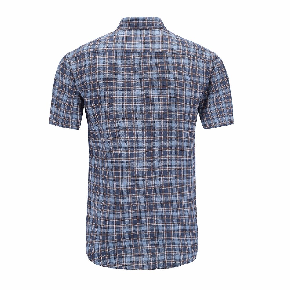 JeeToo – chemises à carreaux en coton pour hommes, , décontracté, Slim Fit, chemise à manches courtes, col rabattu, simple boutonnage, , été