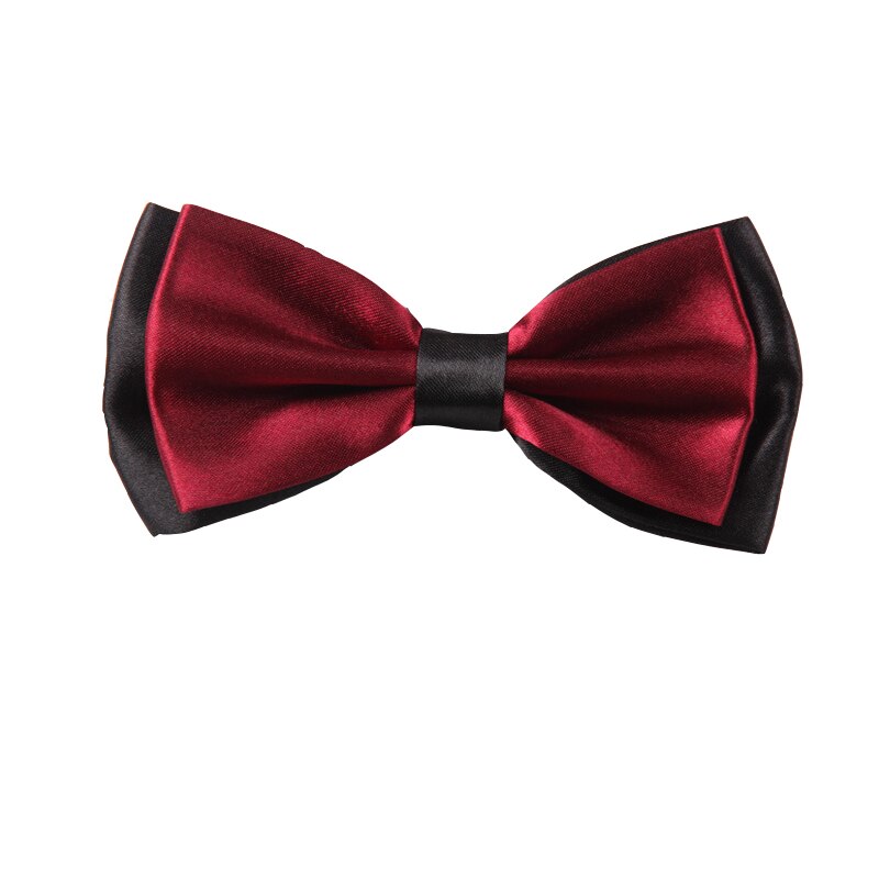 Adult Bowtie Classic Man Wedding Party Formal Satin Silk Multicolor Adjust Neck Bow tie style Clip-On: Burgundy