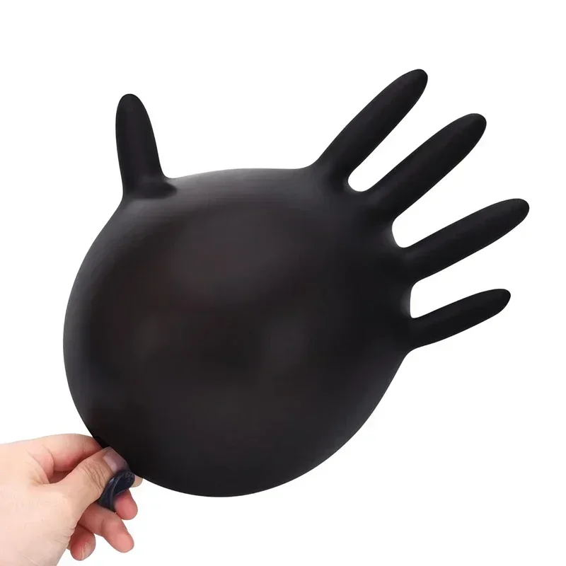 Nitril-Einweghandschuhe, schwarz, 10 Stück, latexpuderfreie Handschuhe, Industriequalität, Kochen, Arbeiten, Reinigen, Haarfärbehandschuhe