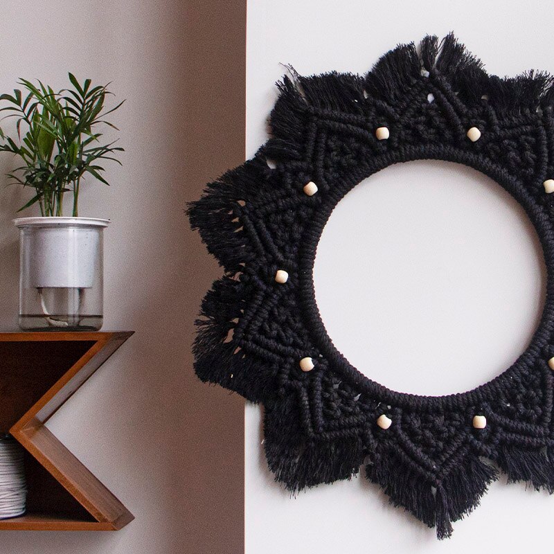 Boho Kerst Wandtapijt Ronde Macrame Mandala Decor Katoen Geweven Krans Muur Opknoping Kerst Decoraties Voor Thuis Slaapkamer