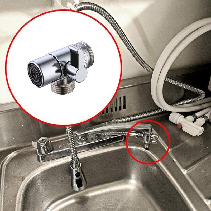 Faucet Diverter Sink Water Tap Faucet Adapter Diverter Brass Splitter Bathroom Kitchen E5S6