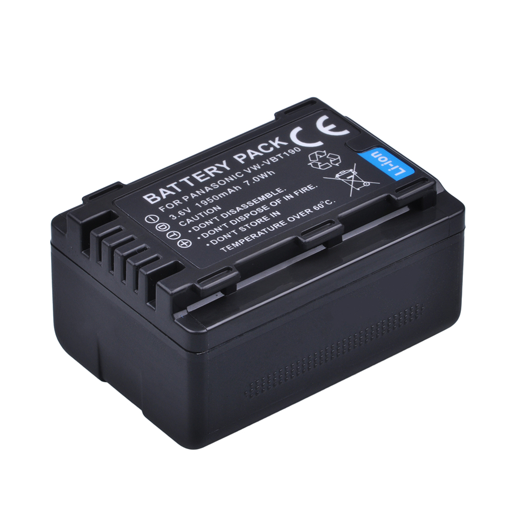 2pc 3.6V 1950mAH VW-VBT190 VW VBT190 Li-ion Battery for Panasonic VW-VBT380 VW VBT380 HC-V110 V130 V160 V180 V201 V210 V230 V250