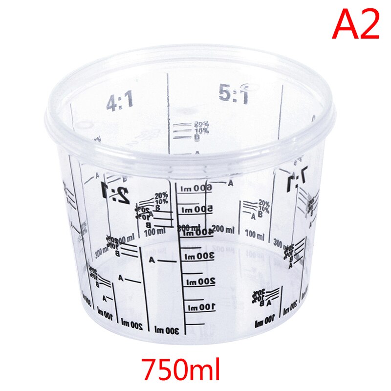 1pc Plastic Paint Mixing Cups 385ml 750ml Paint Mixing Calibrated Cup For Accurate Mixing Of Paint And Liquids: 750ml