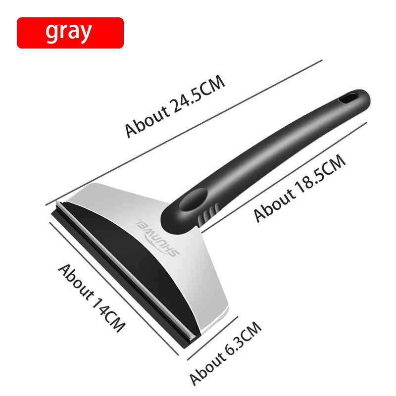 Car Portable Multifunctional Stainless Steel Ice Snow Shovel Anti-ski Shovel Window Snow Clear Auto Scraper Snow Remover Shovel: Black