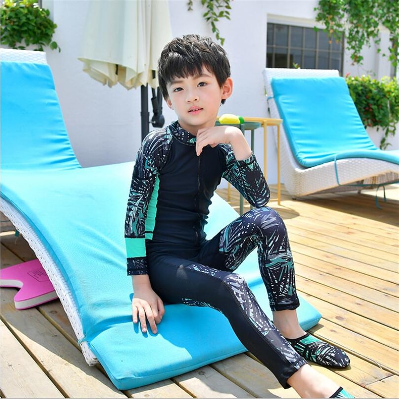 Korea langærmet todelt badetøj til børn uv-beskyttelse badedragt drenge pige badedragt skjorte+bukser unisex