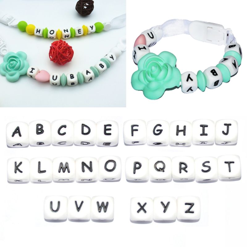 5Pc Diy Brief Veilig Silicone Tandjes Kralen Voor Baby Bijtring Fopspeen Ketting 12Mm