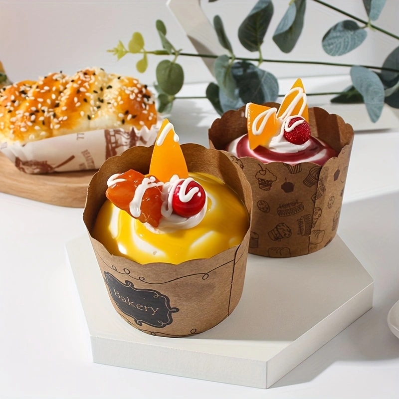 50 stk. kageforme, cupcakeforme af papir, mousseform med låg, cateringbeholder til bagning, kageform, muffinform